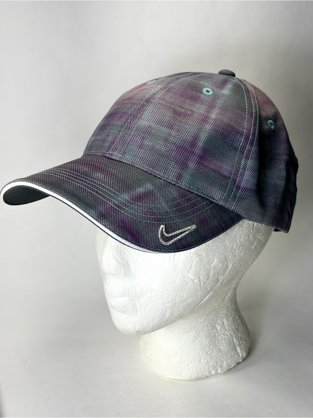 Nike Golf Purple Teal Gray Swoosh Baseball Velcro Adjustable Cap